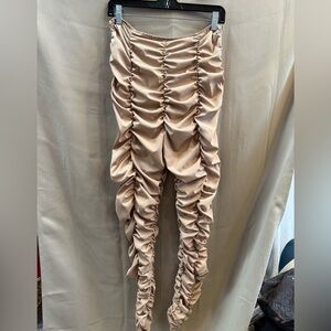 NWT Fashion Nova Ready For It Taupe Ruched Pants Size L
